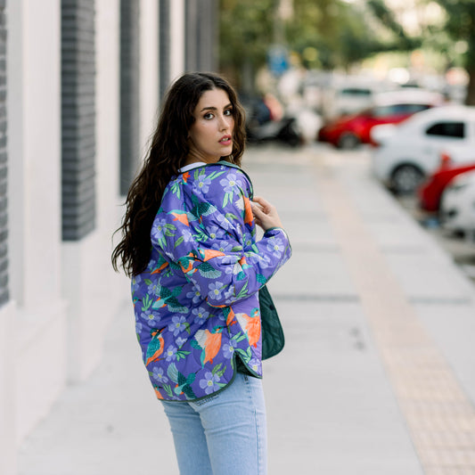 Robins Dreaming puffer kadın ceket, çift taraflı tasarım