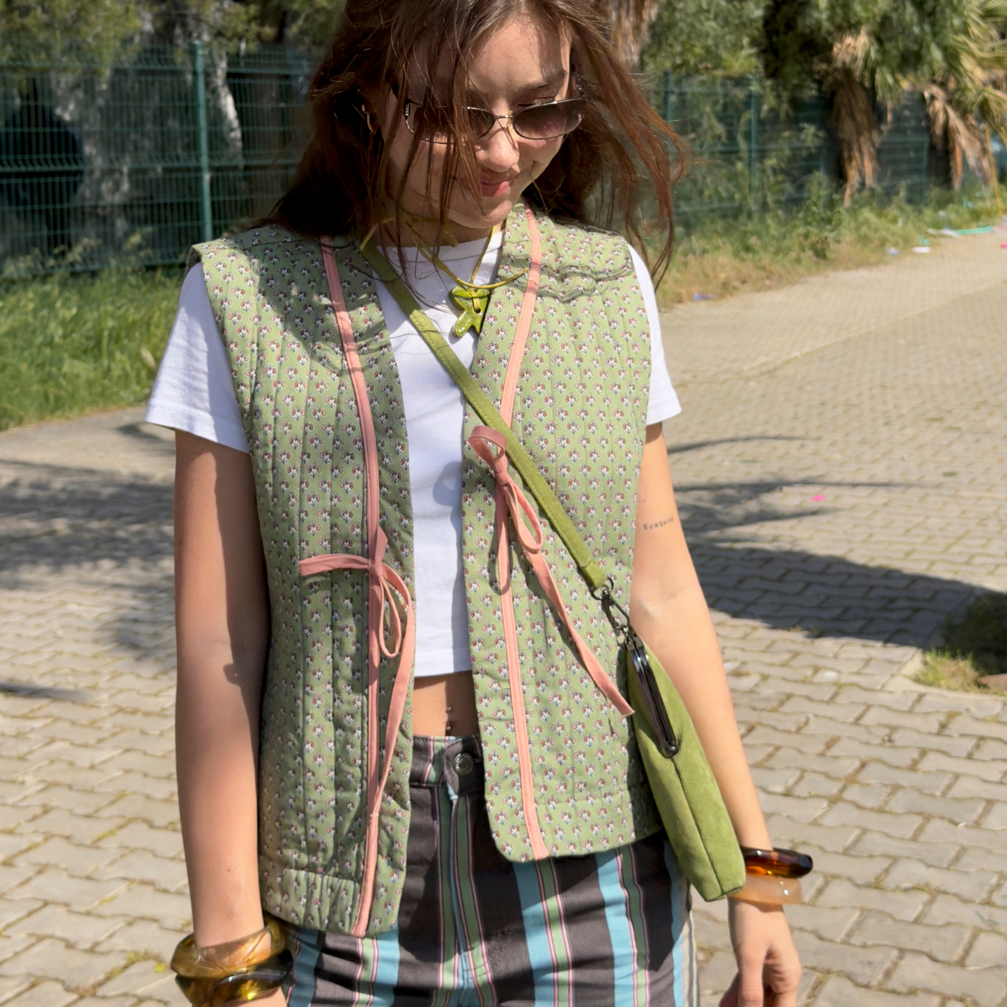 Olive Dust Kapitone Yelek