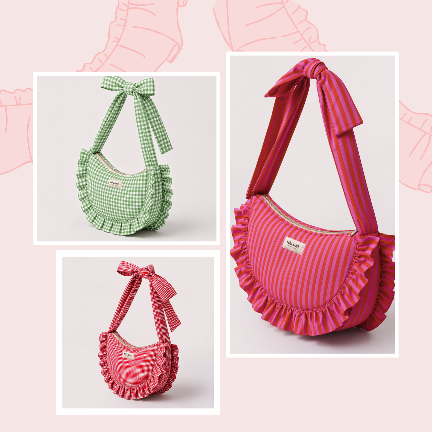 Rosy Pop Ruffle Crossbody