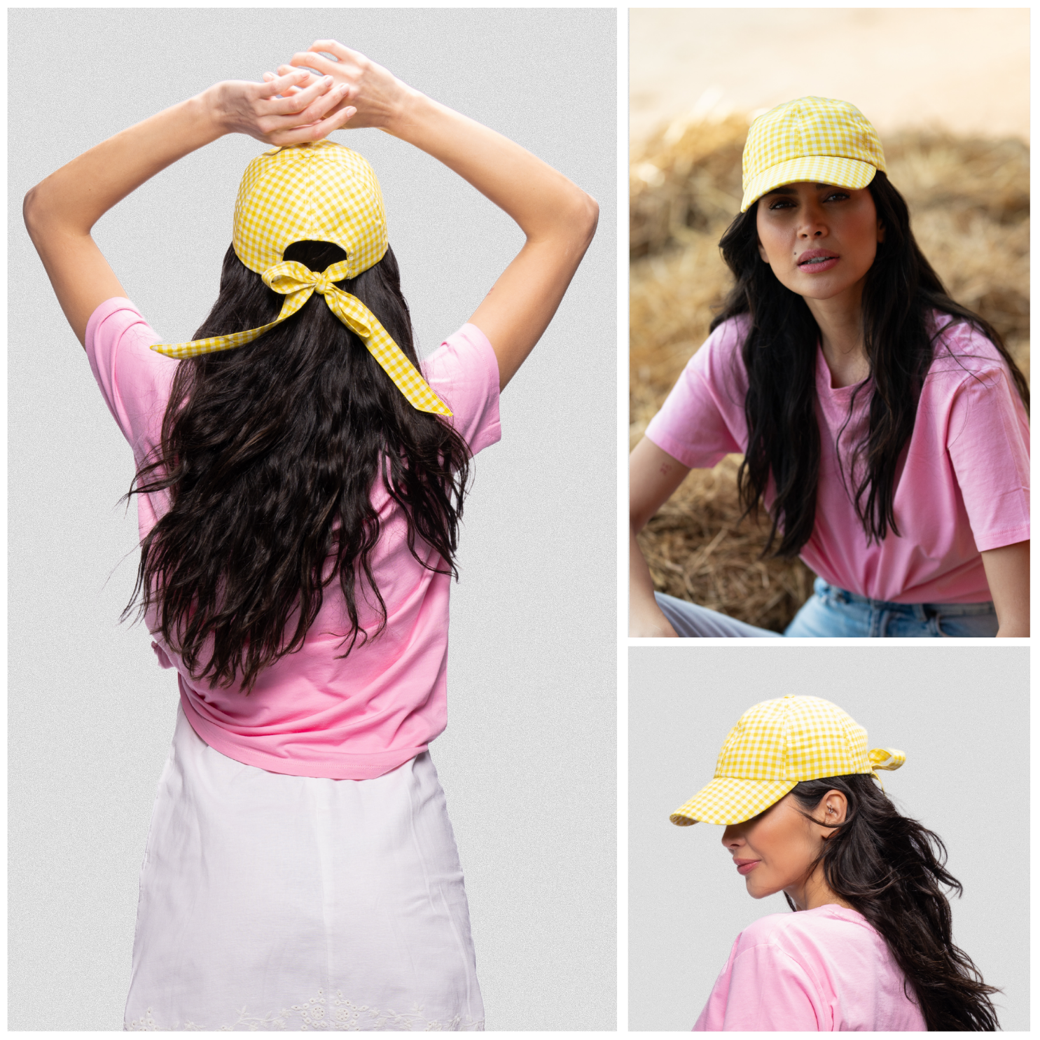 Cheesy Lemon golf kep detay, ayarlanabilir arka bantlı pamuklu kep