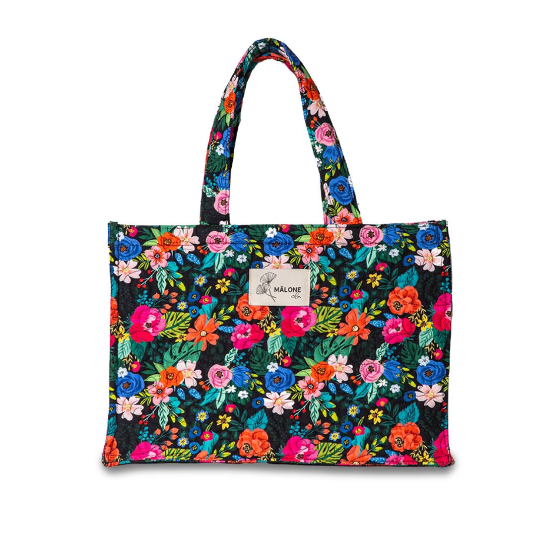 Dark Garden tote çanta iç hacim görünümü, geniş saklama alanı ve günlük ihtiyaçlar için ideal