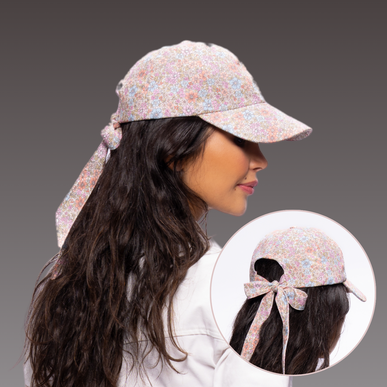 Soft Garden golf kep arka bant detayı, ayarlanabilir uzun bağlama bantlı şapka